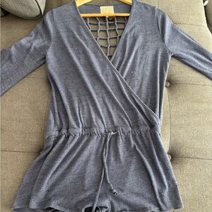 Chaser Gray Long Sleeve Romper